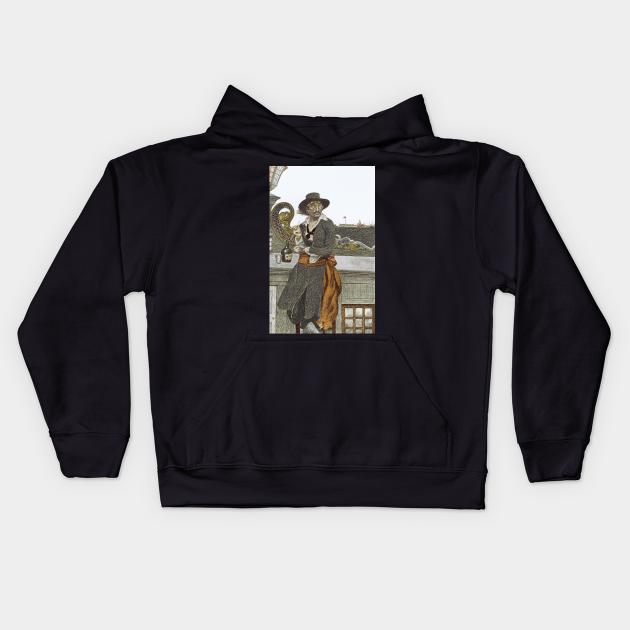 Kidd on the Deck of the Adventure Galley by Howard Pyle Kids Hoodie by MasterpieceCafe